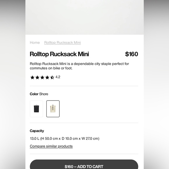 Rains Rolltop Rucksack Mini Backpack - Picture 3 of 8